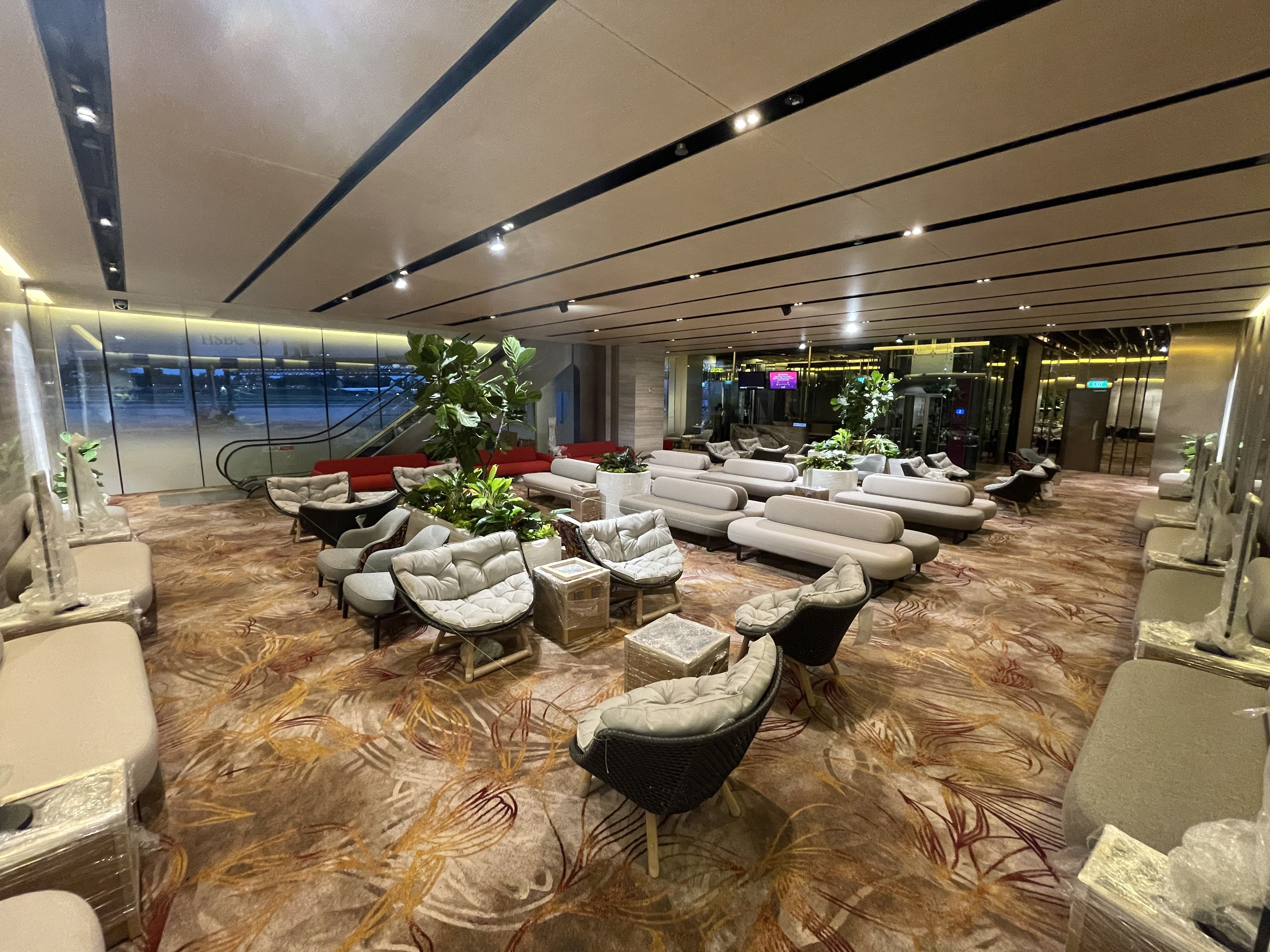 Completed airport lounge interior